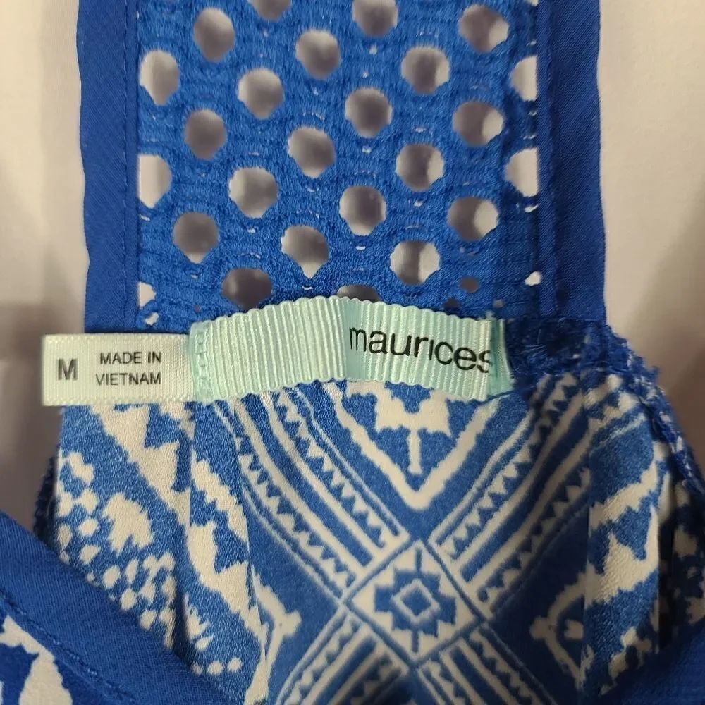 Maurices Blue and White Patterned Tanktop - Picture 8 of 8